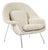 Early Restored Mid Century Ivory Wool Womb Chair by Saarinen for Knoll, Multiples/Custom Avail For Sale