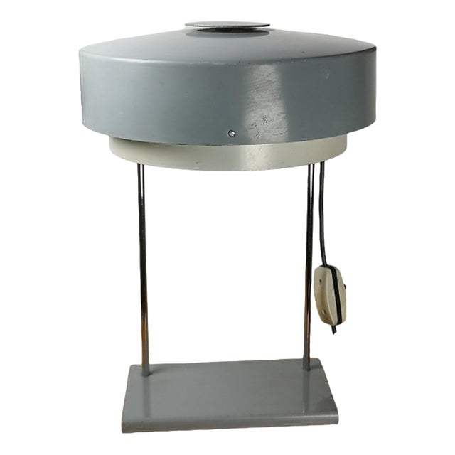 Industrial Gray Table Lamp, 1980s For Sale
