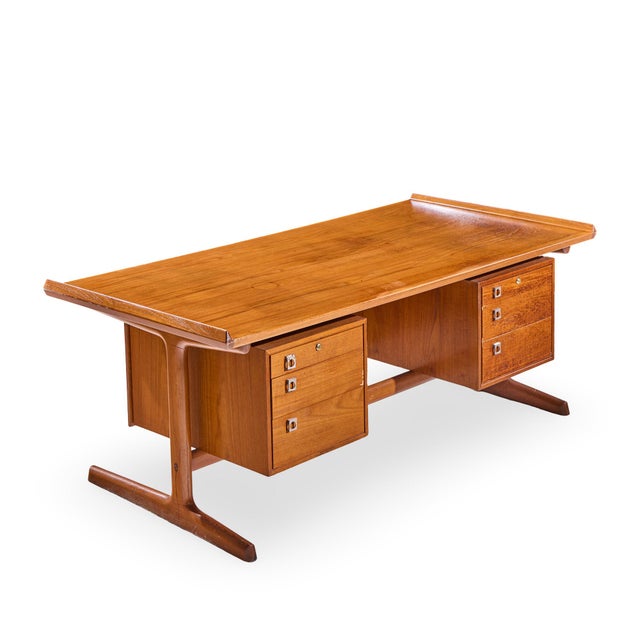 Arne Vodder for Hp Hansen Mid Century Danish Teak Executive Desk For Sale - Image 9 of 9