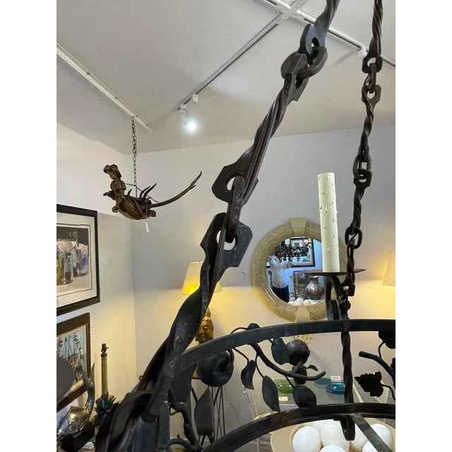 1920s Addison Mizner Attributed Spanish Colonial Revival Chandelier For Sale - Image 4 of 13