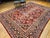 Red Vintage Persian Mahal Sultanabad Rug, Hand-Knotted Wool, Geometric Pattern, 9x13, Rust-Red & Navy For Sale - Image 8 of 17