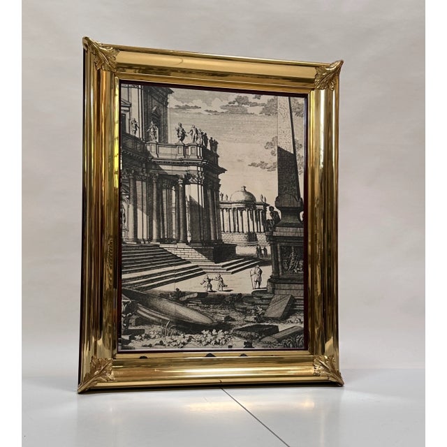 Traditional Neo-Classical Crystal Glass Wall Mirror with Brass Decor from Mariner 1893, Spain, 1970s For Sale - Image 3 of 18