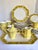 This is a vintage Independence Ironstone 43 piece dinnerware set in the "Yellow Bouquet" and "Yellow Daffodil" pattern,...