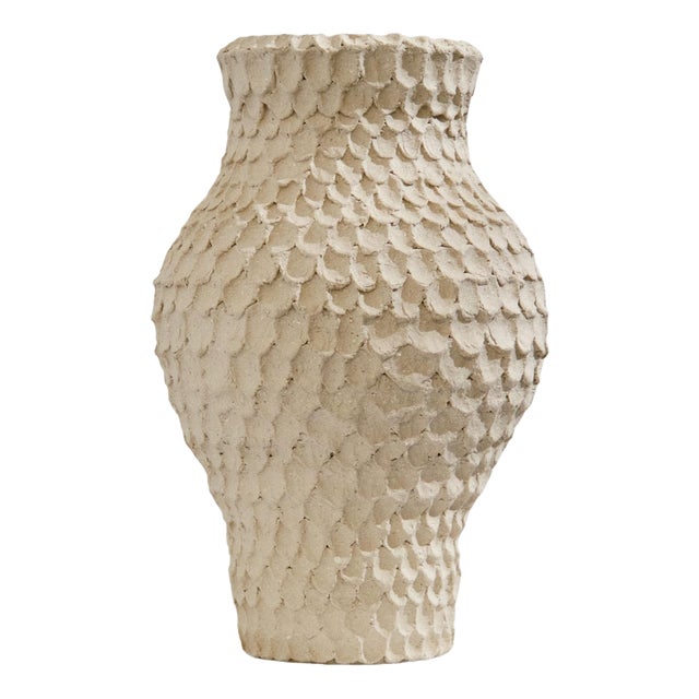 La Sirene Beige Sandstone Vase by Lou Thomas For Sale