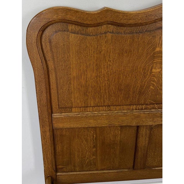 Brown Vintage Louis XVI French Double Bed Frame in Oak For Sale - Image 8 of 13
