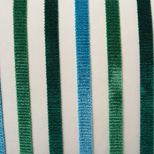 Contemporary Schumacher Le Matelot 20" Pillow in Peacock For Sale - Image 3 of 3