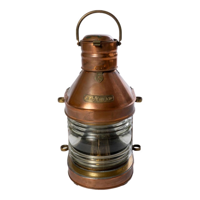 Vintage Copper Masthead Ship's Lantern For Sale