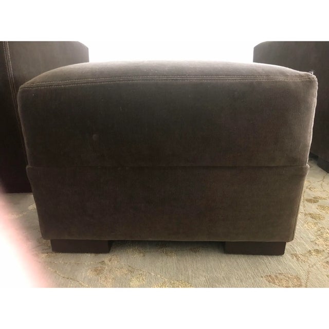 Set of 2 Restoration Hardware Maxwell Cafe Vintage Velvet Lux Ottomans For Sale In New York - Image 6 of 12