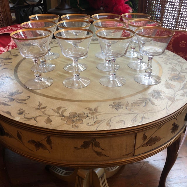 Mid-Century Modern 1960s Circa 1960 Gold Rim Stemware - Set of 12 For Sale - Image 3 of 7