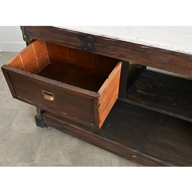 Wood French 19th Century Painted Shop Counter For Sale - Image 7 of 10