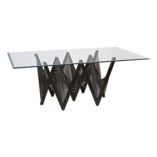Dark Brown Wood Geometric Dining Table Base - Geo by Oggetti For Sale