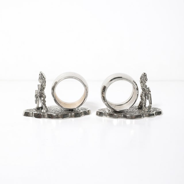 Late 19th Century Late 19th Century Victorian Silver-Plated Figural Napkin Rings - a Pair For Sale - Image 5 of 11