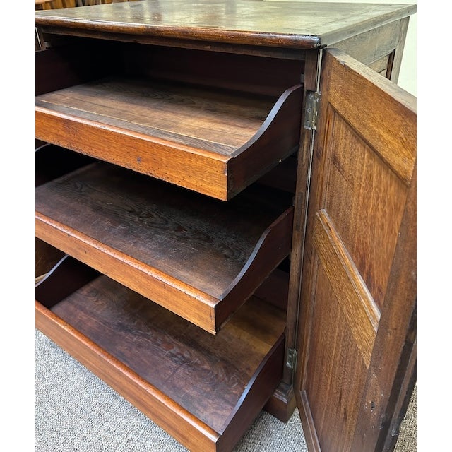 Antique Arts and Crafts English Oak Cabinet C. 1910 For Sale - Image 11 of 12