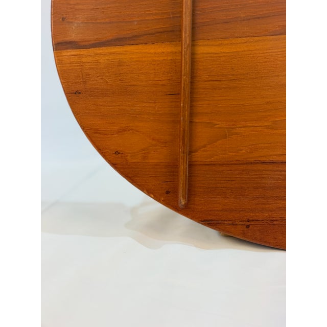 Vintage Dansk Danish Modern Large Oval Teak Serving Tray With Integrated Handles For Sale - Image 10 of 11
