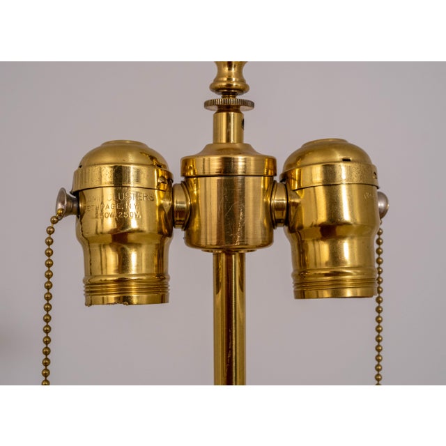 1980s Pair Brass Hollywood Regency Style Table Lamps For Sale - Image 13 of 18