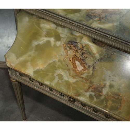 1920s Antique Louis XVI French Dressing Room Console Table and Full Length Mirror, 1920s For Sale - Image 5 of 15