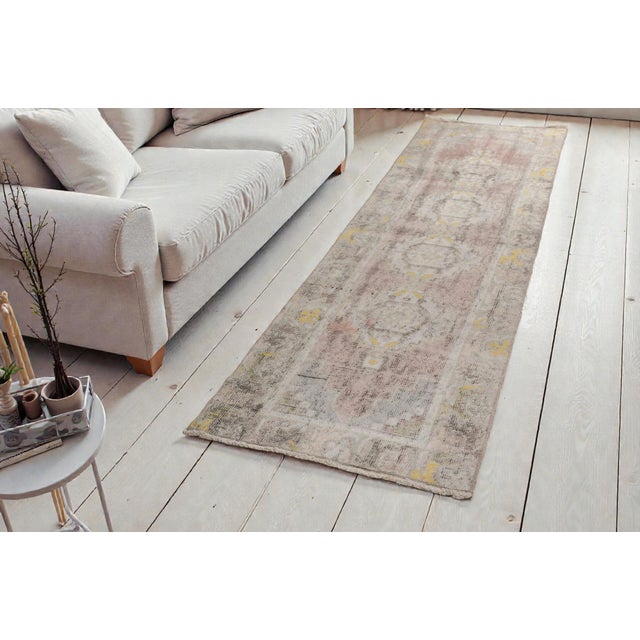 Textile Mid 20th Century Oushak Anatolian Decorative Hallway Runner For Sale - Image 7 of 10