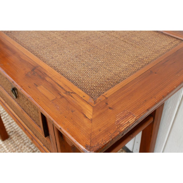 20th Century Wood & Rattan Altar Table For Sale In Los Angeles - Image 6 of 11