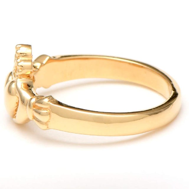 Contemporary 14KY Claddagh Ring, size 7.5 For Sale - Image 3 of 5