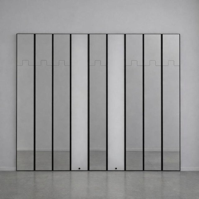 Black Gronda Modular Mirror and Light System by Luciano Bertoncini for Elco, Italy, 1970s For Sale - Image 8 of 9