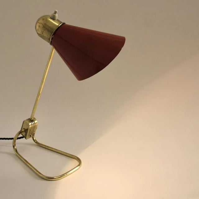 Metal Mid-Century French Adjustable Brass Table or Desk Lamp from Jumo, 1950s For Sale - Image 7 of 12