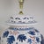 Pair of Vintage Brunschwig & Fils Cadiz Table Lamps With Lid - Blue and White Ceramic With Boar and Deer Motif For Sale - Image 10 of 18