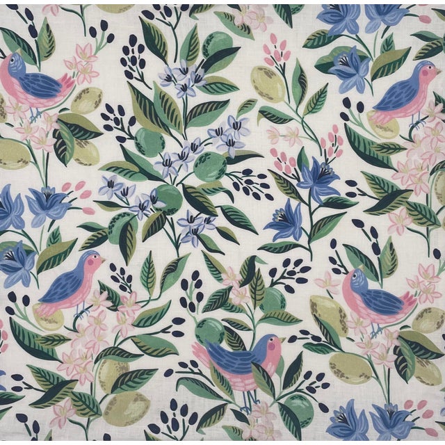 Shabby Chic Floral Caitlin Wilson Citron Vert Pillows- A Pair For Sale - Image 3 of 3