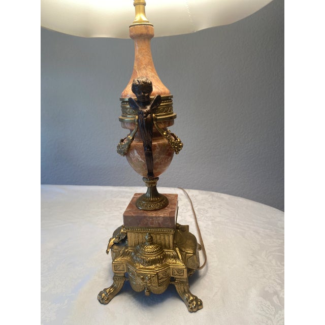 Brevettato Italian Gilt Bronze/Brass Marble Lamps - A Pair Excellent Mint Condition Vintage. For Sale - Image 9 of 12