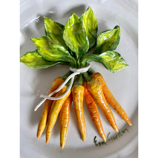 Late 20th Century Eva Gordon Trompe L’Oeil Carrot Plate, Signed Canadian Studio Pottery For Sale - Image 4 of 8