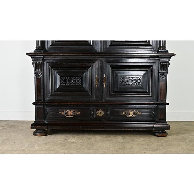 Ebony French 19th Century Napoleon III Ebonized Cabinet For Sale - Image 8 of 15