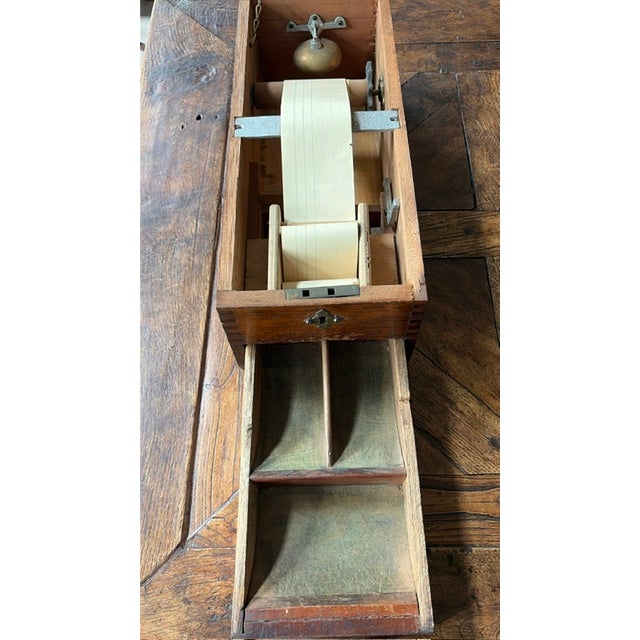 Victorian Antique Mahogany Cash Till Box With Bell For Sale - Image 3 of 10