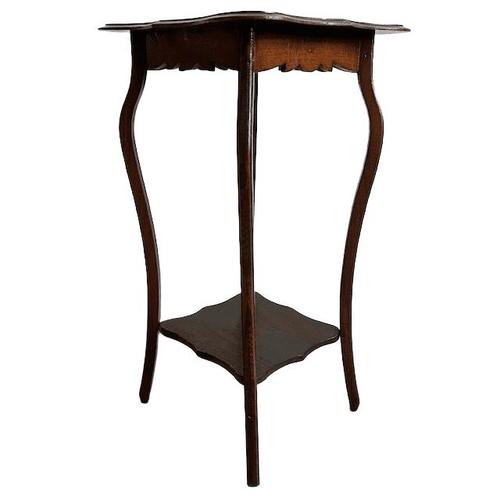 Tall Vintage Art Nouveau Oak Plant Table, 1920s For Sale - Image 9 of 10