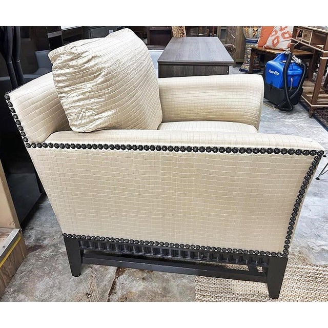 Wood Marge Carson Hollywood Regency Style Club Chair For Sale - Image 7 of 12