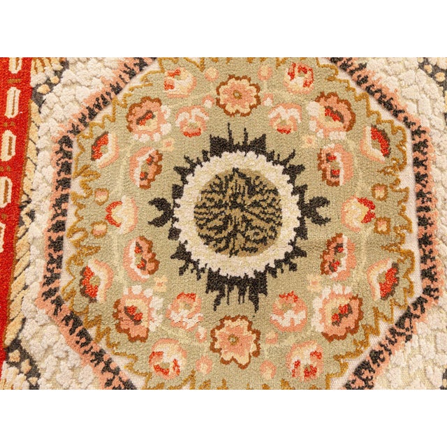 Ivory Bessarabian Modern Octagonal Medallion Flatweave Rug "Helios" For Sale - Image 8 of 9