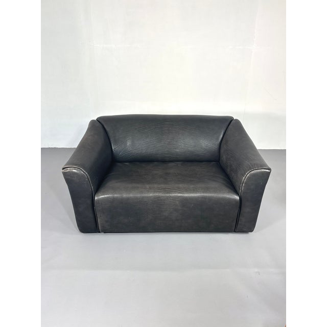 DS 47 Buffalo Leather Grey Sofa Two-Seater from De Sede, 1980s, in Good conditions. Designed 1970 to 1979 I have official...