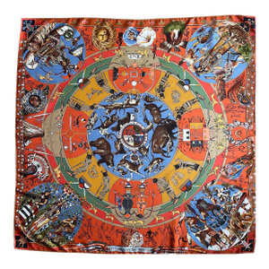 Hermès Silk Scarf Mythologie Des Hommes Rouges Design By Oliver Kermit 1999
