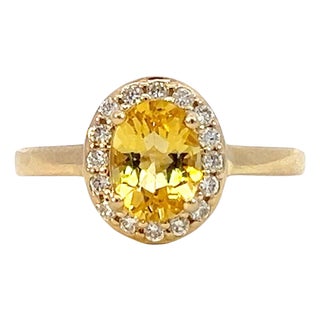 Natural Citrine Diamond Ring 6.5 14k Yellow Gold 1.74 TCW Certified For Sale