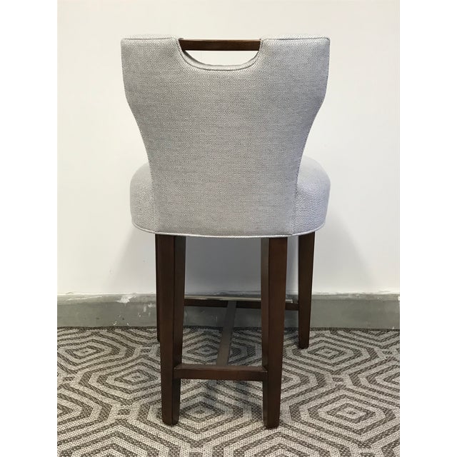 Grey Upholstered Counter Stools Set of 3 Chairish