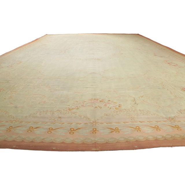 Rococo Late 19th Century French Aubusson Rug, 13'07 X 21'02 For Sale - Image 3 of 12