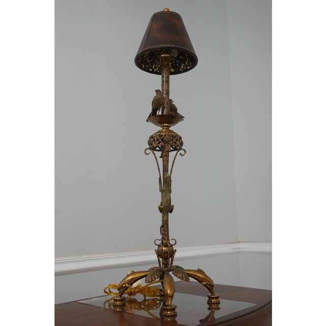 Age: Approx: 15 Years Old Details: High Quality Construction Large Impressive Lamps Leather Wrapped Shades Heavy Solid...