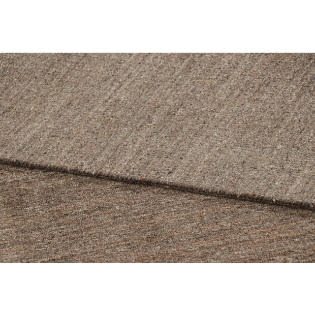 Textile Rug & Kilim’s Oversized Modern Textural Solid Rug in Brown Tones and Striae For Sale - Image 7 of 7
