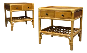 Kenneth Bergenblad, Nightstands, Bamboo, Rattan, Brass, Sweden, 1970s