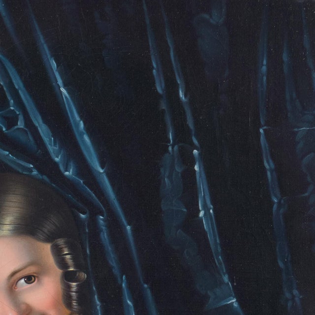 Ink Blue 'Female Cupid', Circa 1880, Roman Mythology, Venus and Mars, Romance, Lust, Love, Desire, Slovenia For Sale - Image 8 of 10