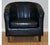 Modern Black Faux Leather Tub Chair For Sale - Image 4 of 7