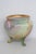 French Style Footed Porcelain Jardiniere Hand Painted Green With Flowers 4998b For Sale - Image 4 of 13