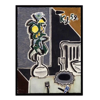 Oil on Canvas Painting by K.J For Sale