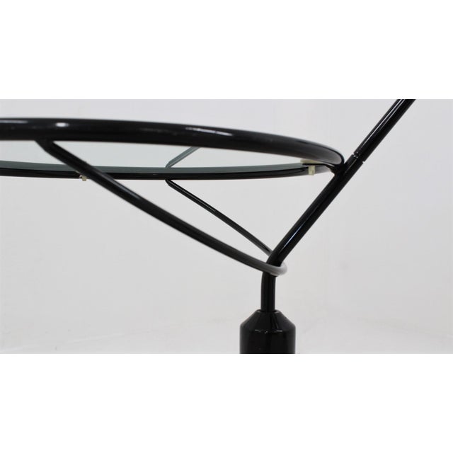 Black Italian Glass & Marble Swivel Coffee Table, 1980s For Sale - Image 8 of 15