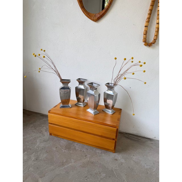 Vintage Vases in Aluminum, 1970s, Set of 4 For Sale - Image 10 of 18