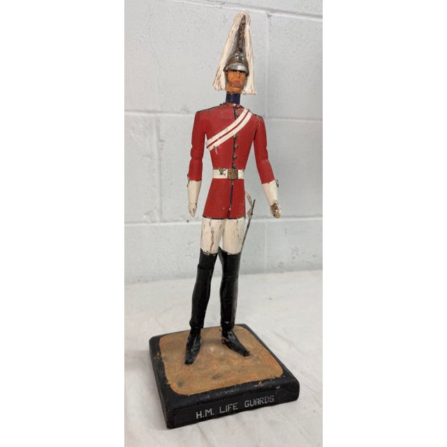 Figurative Antique 19th Century British Life Guard Troop Hand Carved Wood Sculpture Statue For Sale - Image 3 of 18