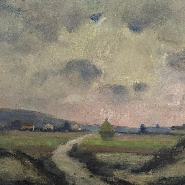 Framed Oil Painting on Canvas by Désiré Merny (1865–1947) 'Country Road at Dusk' For Sale - Image 10 of 14